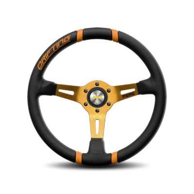 Porsche Momo steering wheel Drifting Black lth/orange inserts 330mm 90mm