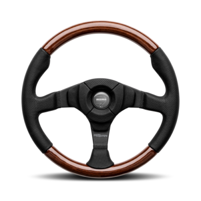 Porsche Momo steering wheel Dark Fighter Black leather/wood 350mm.