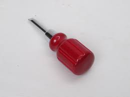 Porsche 356 Red wood handle flat head screwdriver (small)