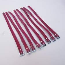 Set of 8 red ski rack straps