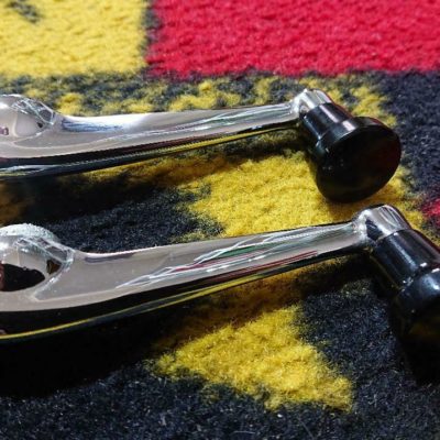 A superb pair of original window winder handles for Porsche 356 BT5 / BT6 + C models 1960-65. The chrome is concours and the knobs are nice and tight