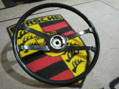 A superb original ebonite 420mm steering wheel for Porsche 911,912,914 , vdm 65 stamped Steering wheel is in superb condition, all original with a few age related marks . Horn contact pin included .
