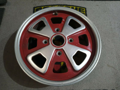 A genuine Porsche 914 alloy , This has a few marks on rim, size 5.5jx15 4 stud , part number 91436101101 dated 9/73