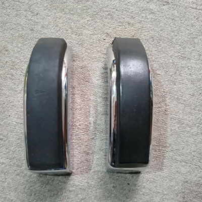 A pair of Original used Porsche 911 1965-73 rear bumper guard / over rider with pad . This has scratches/ holes and marks to side , also crack and small part of rubber missing