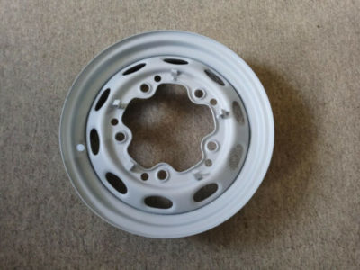 An original used Porsche 356 16 inch steel wheel Lemmerz dated 03/53 3.25x16 . This hand been hand filed on both outer rim/edges . The wheel is running straight and true and is ready to use . ,Has been blasted in primer .