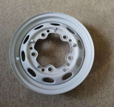 An original used Porsche 356 16 inch steel wheel Lemmerz dated 03/53 3.25x16 . This hand been hand filed on both outer rim/edges . The wheel is running straight and true and is ready to use . ,Has been blasted in primer .