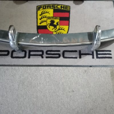 : An original front bumper , with original deco trim and original bumper guards fitted . This is for Porsche 356B/C models 1960-65. Please note the bumper requires some light work and also the mounting points inside need slight attention . Some pitting to the bumper guards is present.