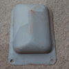 Porsche 356a Fuel pump cover at front of vehicle . The originals had 4 holes and no lip , this can easily be done .