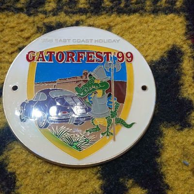 An original Gatorfest '1999 356 registry plaque engine lid Porsche 356 classic badge.