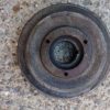 An original used Porsche 912 crankshaft pulley , fitted with smog pump 1968 only models.