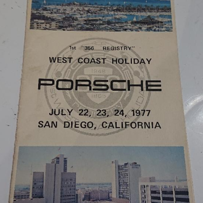 Wow .Over 40 years old , The very 1st 356 registry - West cost Holiday July 22,23,24 1977 Pamphlet. Porsche collectors , a must have item .