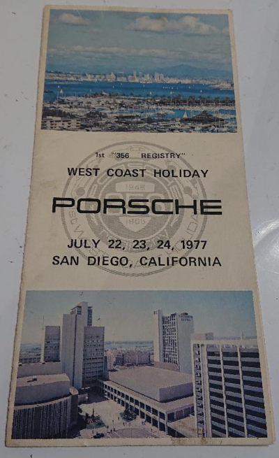 Wow .Over 40 years old , The very 1st 356 registry - West cost Holiday July 22,23,24 1977 Pamphlet. Porsche collectors , a must have item .