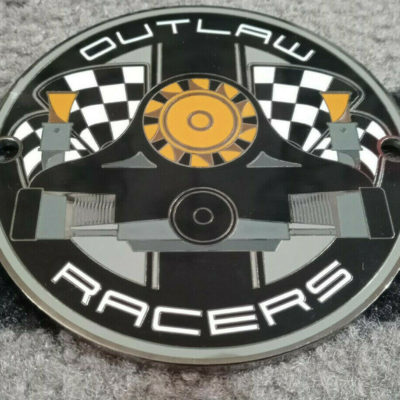 Porsche 356 /911/912 Outlaw racers badge / Plaque New . This includes the fittings and support bar . Please note engine grill is just for the photos and is not included