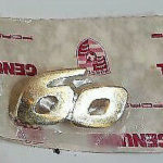GENUINE PORSCHE NEW OLD STOCK "60" badge Emblem, Gold, for 356B T6