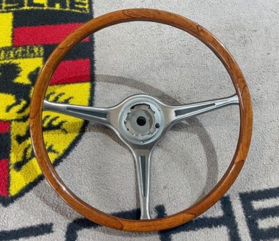 A rare opportunity to own the rarest of the rare Porsche 356 B/C steering wheel ever . An original wood rimmed VDM as fitted to the Carrera 2.0 litre models , in a superb fully restored condition. This measures 415mm across and is ready to install and enjoy .
