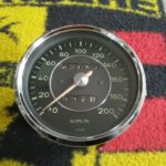 A superb working original Porsche 356B speedometer 200 km/h. Dated 8.64 VDO Made in Germany . km/h reading shown is 42054. The glass and chrome bezel are in excellent condition .