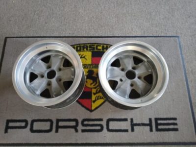 A pair of 9j x16 Fuchs wheels Porsche 911 3.2 , widened wheels