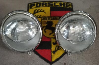 pair of lightly restored Bosch headlamps for Porsche 356A/B 1959-62 Models .