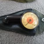 Original Messko tyre pressure gauge bakerlite red dot . 1.0-5.5 bar Porsche/VW . Supplied with the original pouch in Black, press stud has become detached from the main material . It is included and can be put back on, Overall the pouch in great condition . Made in Germany By Hauser .