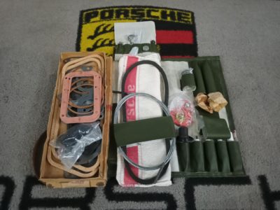 A travel kit for Porsche 356B T6 , The only item that is missing from what we can see if the bulb box . Apart from that , this is ready for your classic Porsche