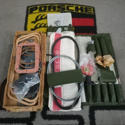 A travel kit for Porsche 356B T6 , The only item that is missing from what we can see if the bulb box . Apart from that , this is ready for your classic Porsche