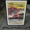 1956 Porsche 24 Hours of Le Mans Victory framed poster date 7.91 , 970mm x 720mm