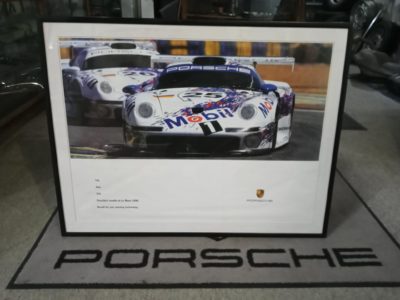 1996 Porsche 911 GT1 Coupe Le Mans Showroom sales framed Poster 100mmx840mm Rare