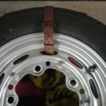 Porsche 356 coupe spare wheel tyre strap , leather original . Superb .