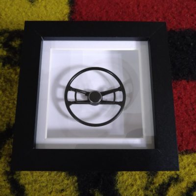 1:8 scale, framed 911 steering wheel 1965-68 models . Fitted with no cost option horn button