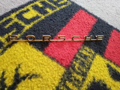 Original 215mm script badge for Porsche 356A & Speedster models .
