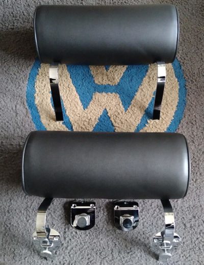 Volkswagen Beetle/Bus/Ghia Black trimmed Interior headrests, supplied as a pair