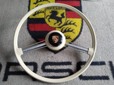 n original VDM steering wheel for Porsche 356/356A . This 425mm has the VDM stamp , also marked 83 & 25 .
